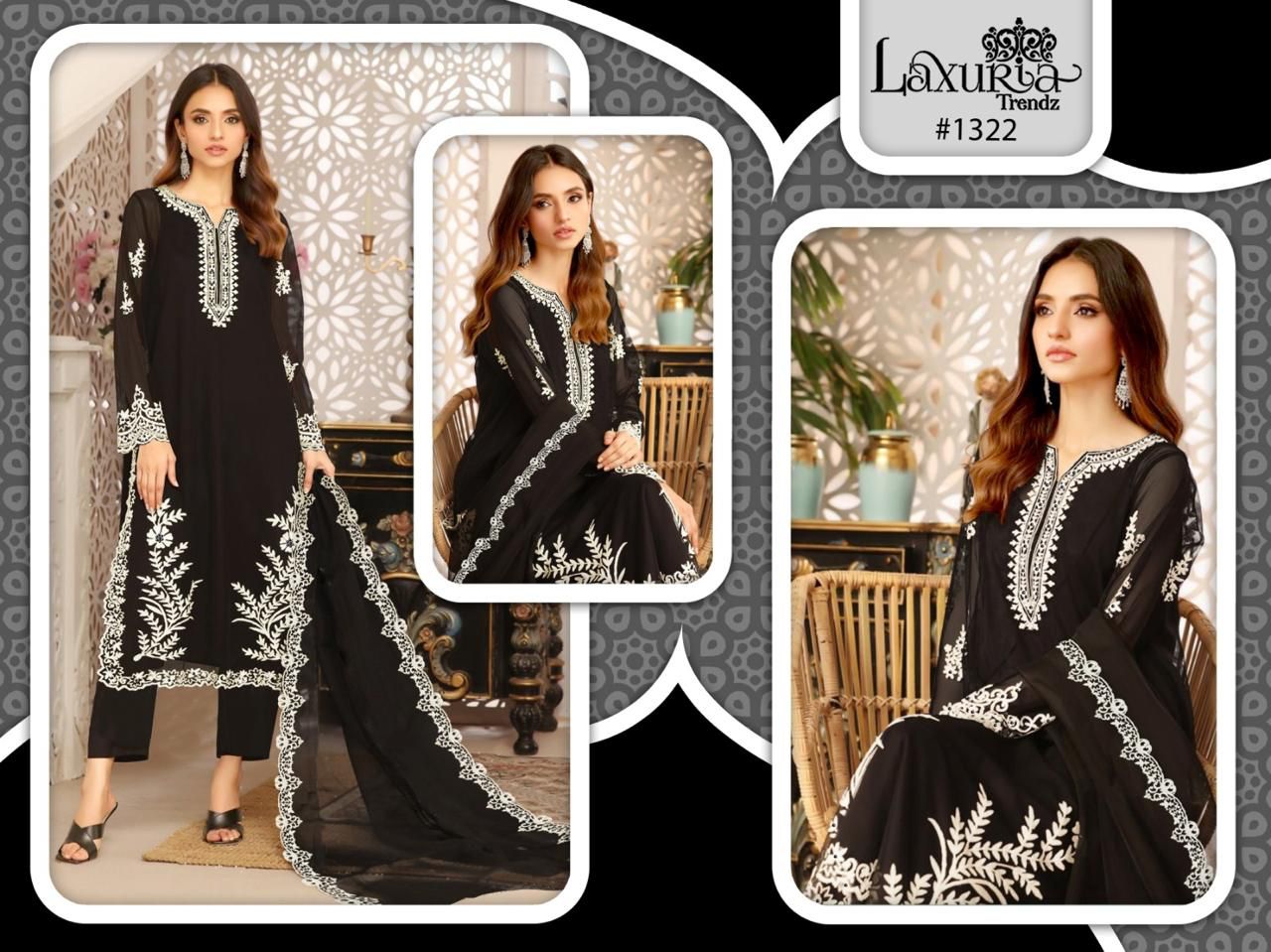 Laxuria Trendz D No 1322 Designer Kurti Bottom Duppata Collection Manufacturer Surat