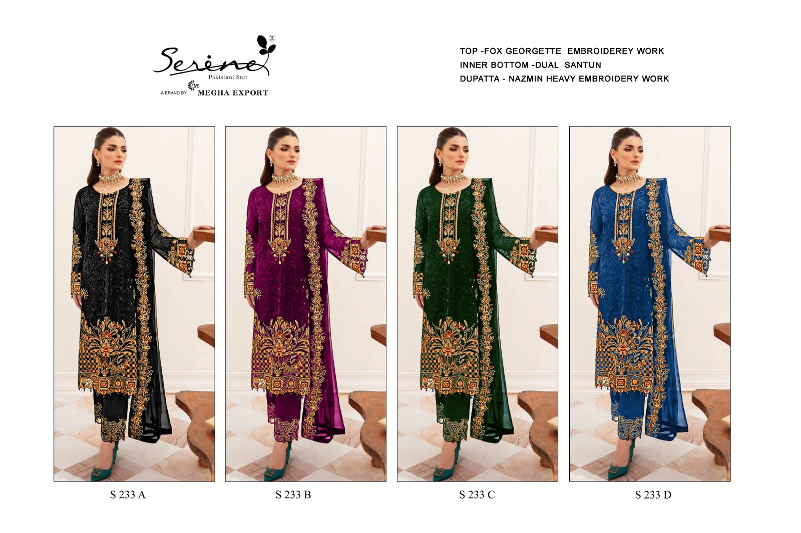 S 233 A To D By Serine Georgette Eid Collection Manufacturer Surat