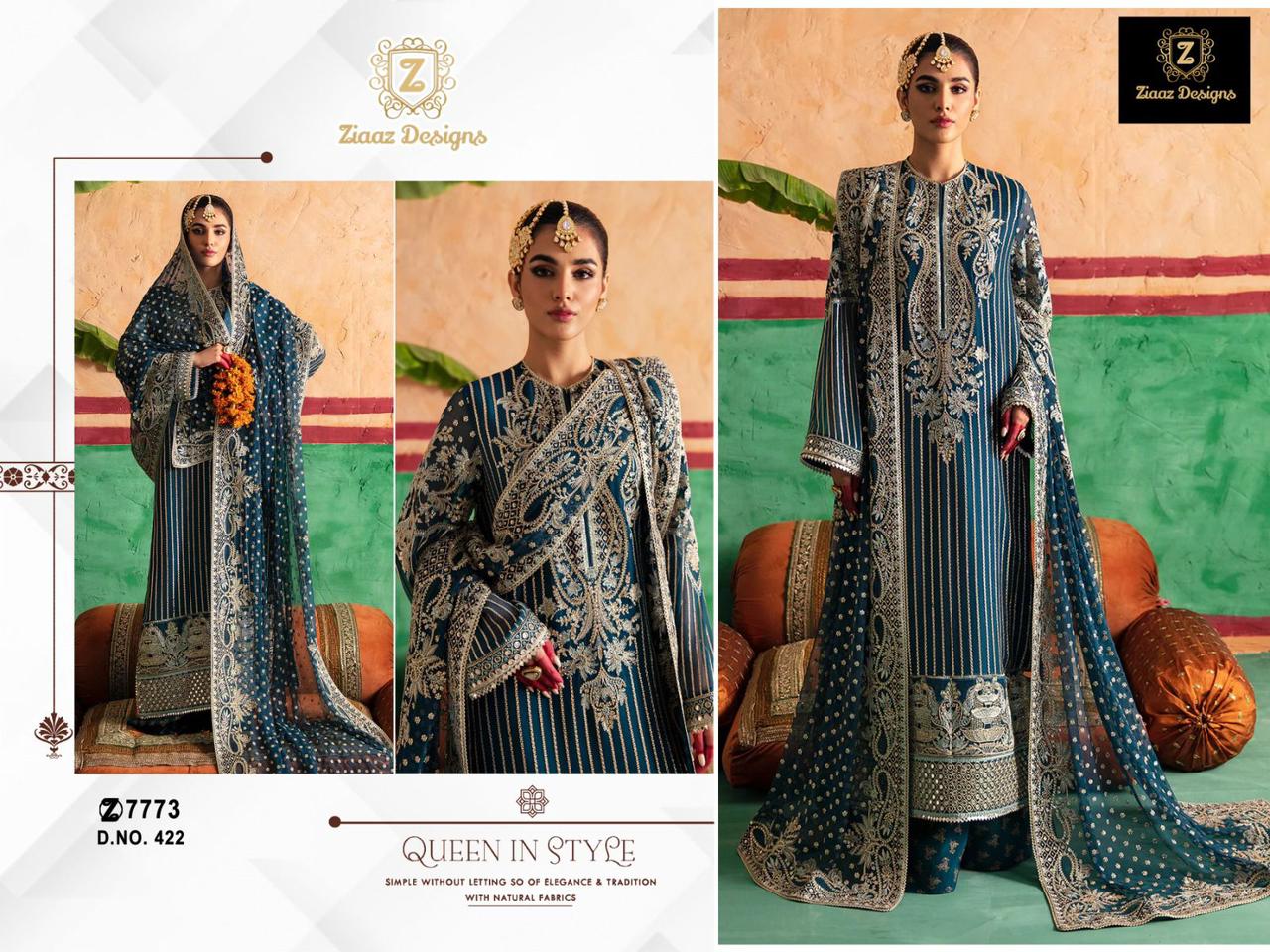 Ziaaz Designs D No 422 A And B Eid Collection