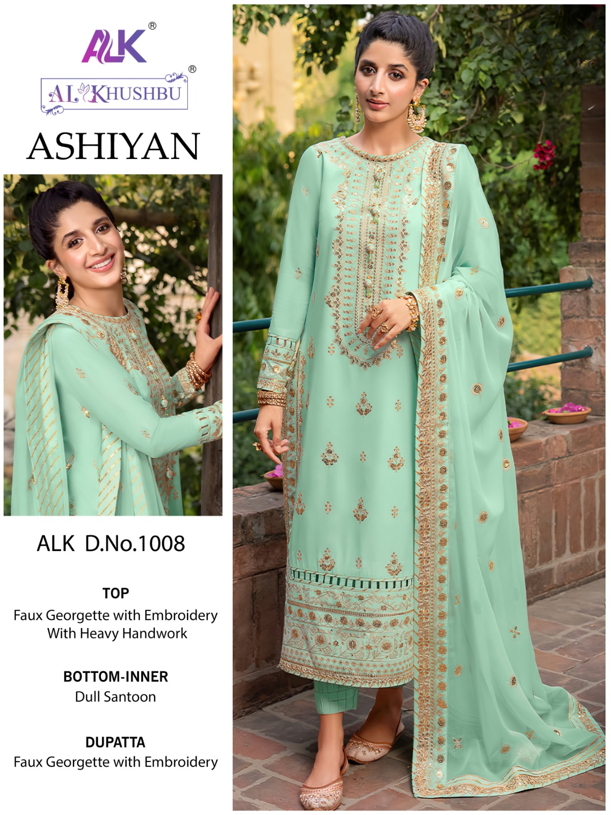 Ashiyan D No 1008 By Al Khushbu Georgette Pakistani Suits