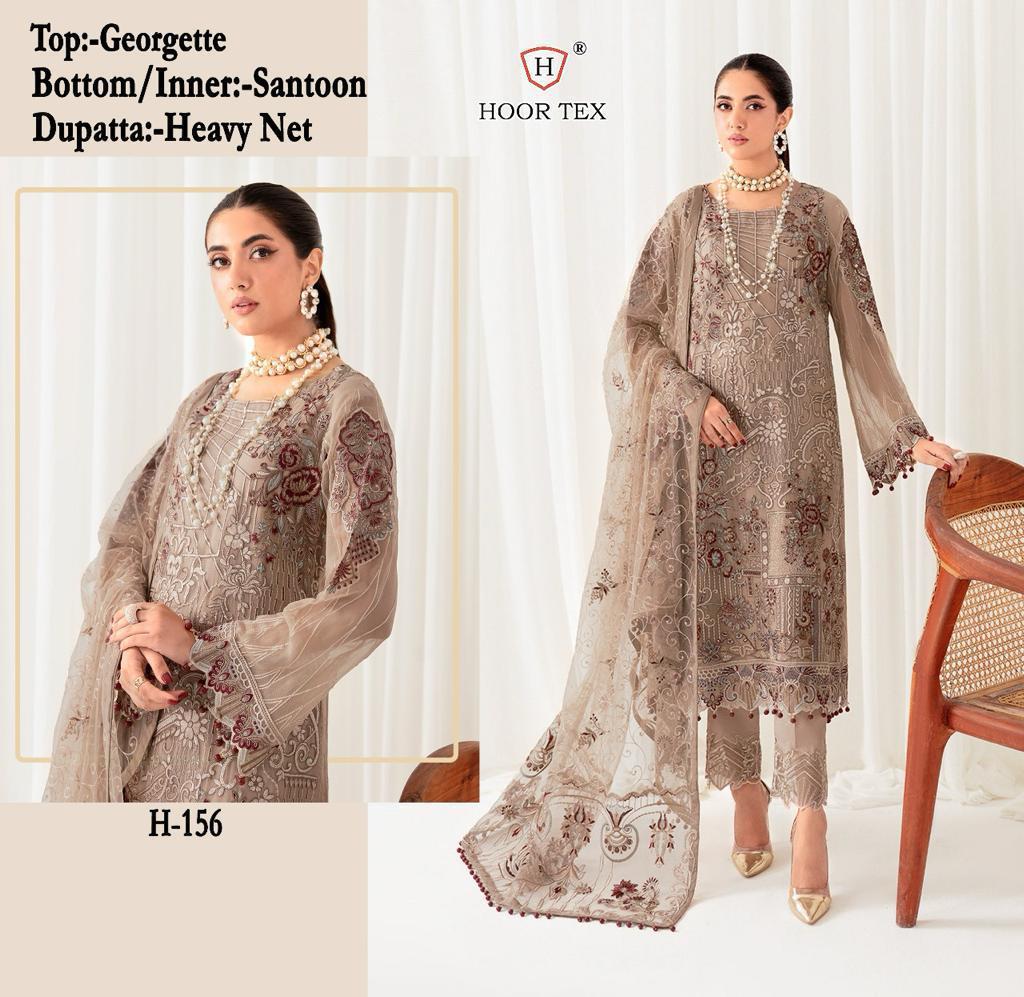 H 156 By Hoor Tex Georgette Pakistani Suits
