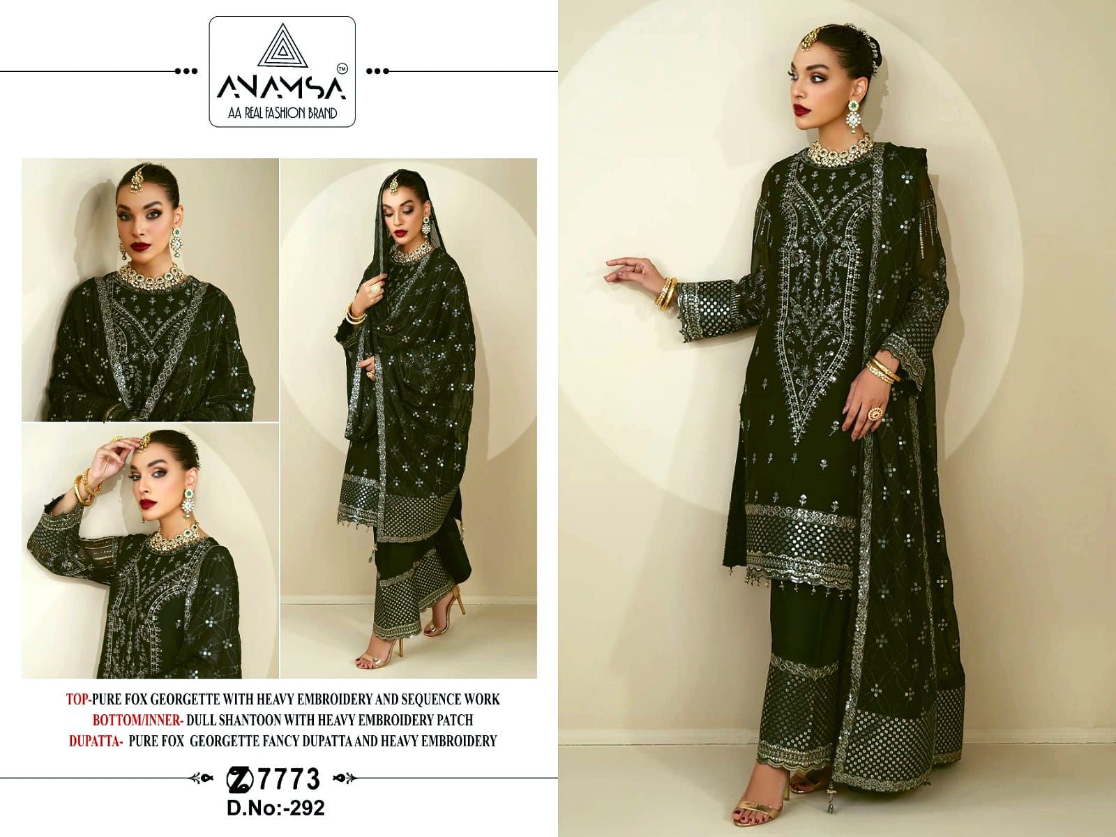 Anamsa Design No 292 Georgette Pakistani Suits