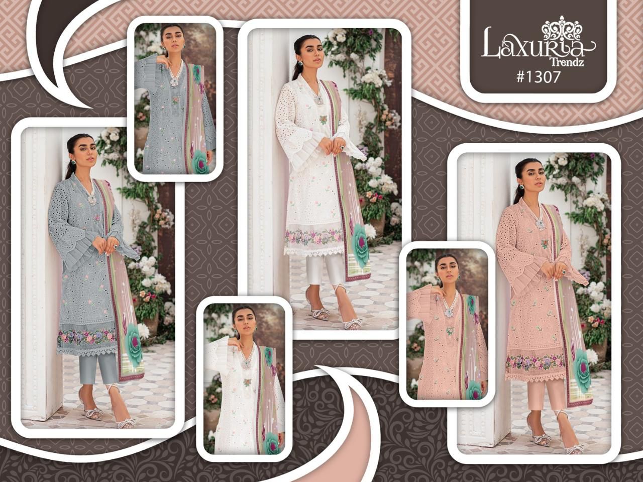 Laxuria Trendz D No 1307 New Collection Kurti Bottom Duppata