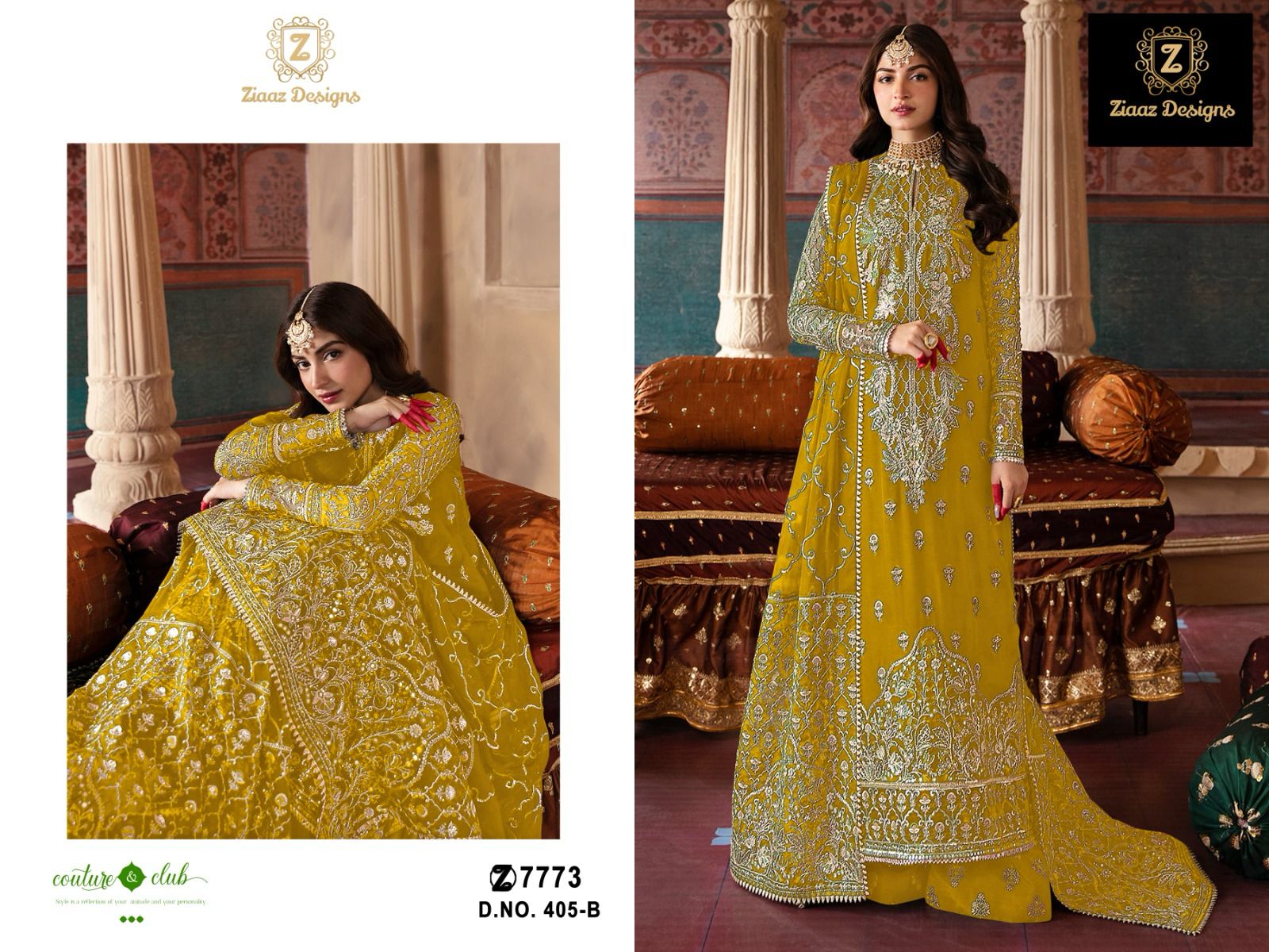 Ziaaz Designs D No 405 B Georgette Embroidered Collection Manufacturer Surat