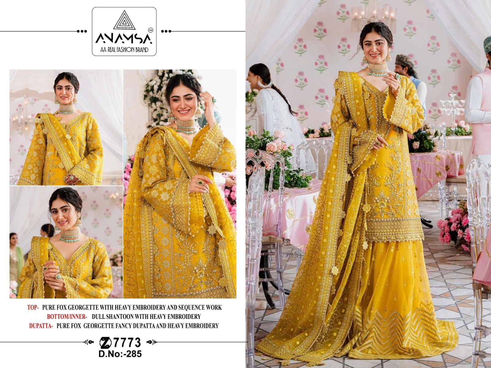 Anamsa Design No 285 Georgette Pakistani Suits
