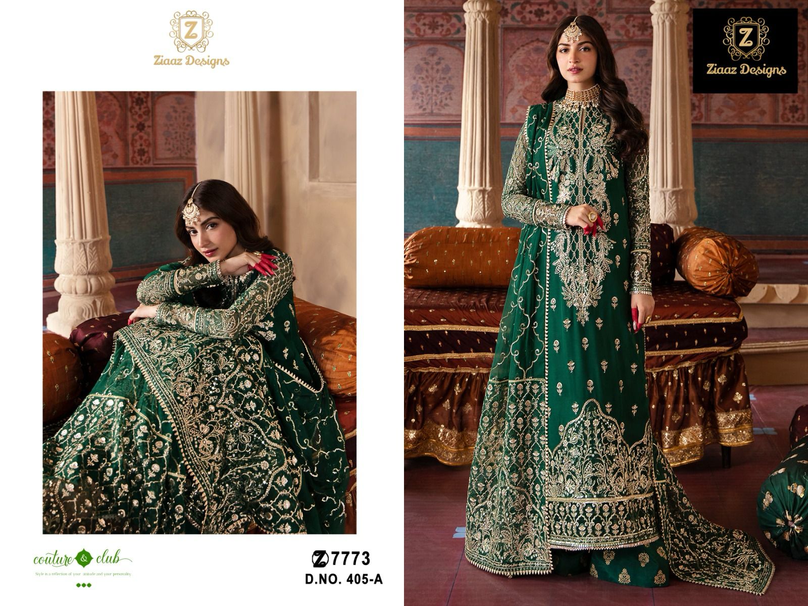 Ziaaz Designs D No 405 Georgette Embroidered Collection Manufacturer Surat