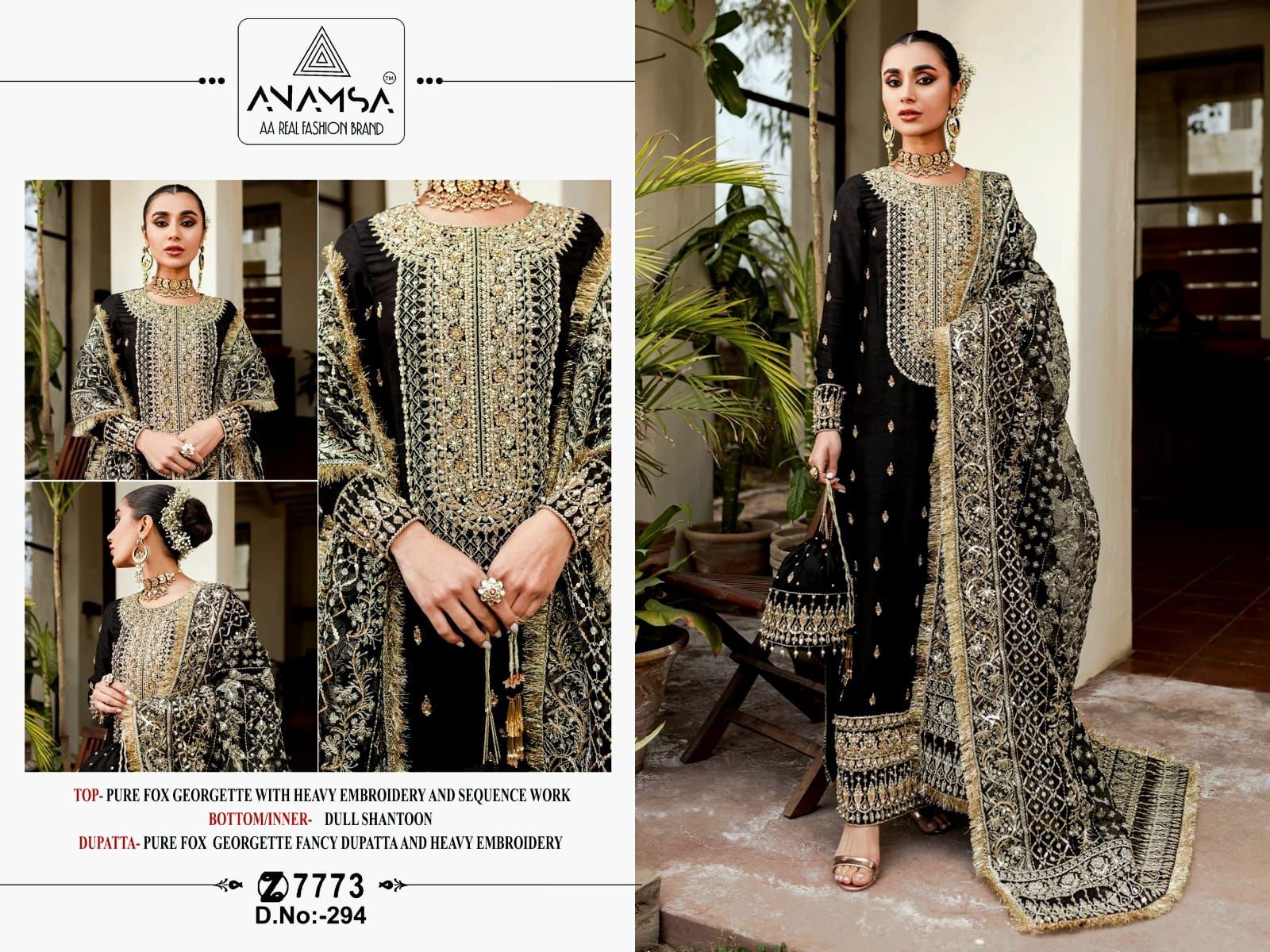 Anamsa 294 Georgette Embroidered Collection