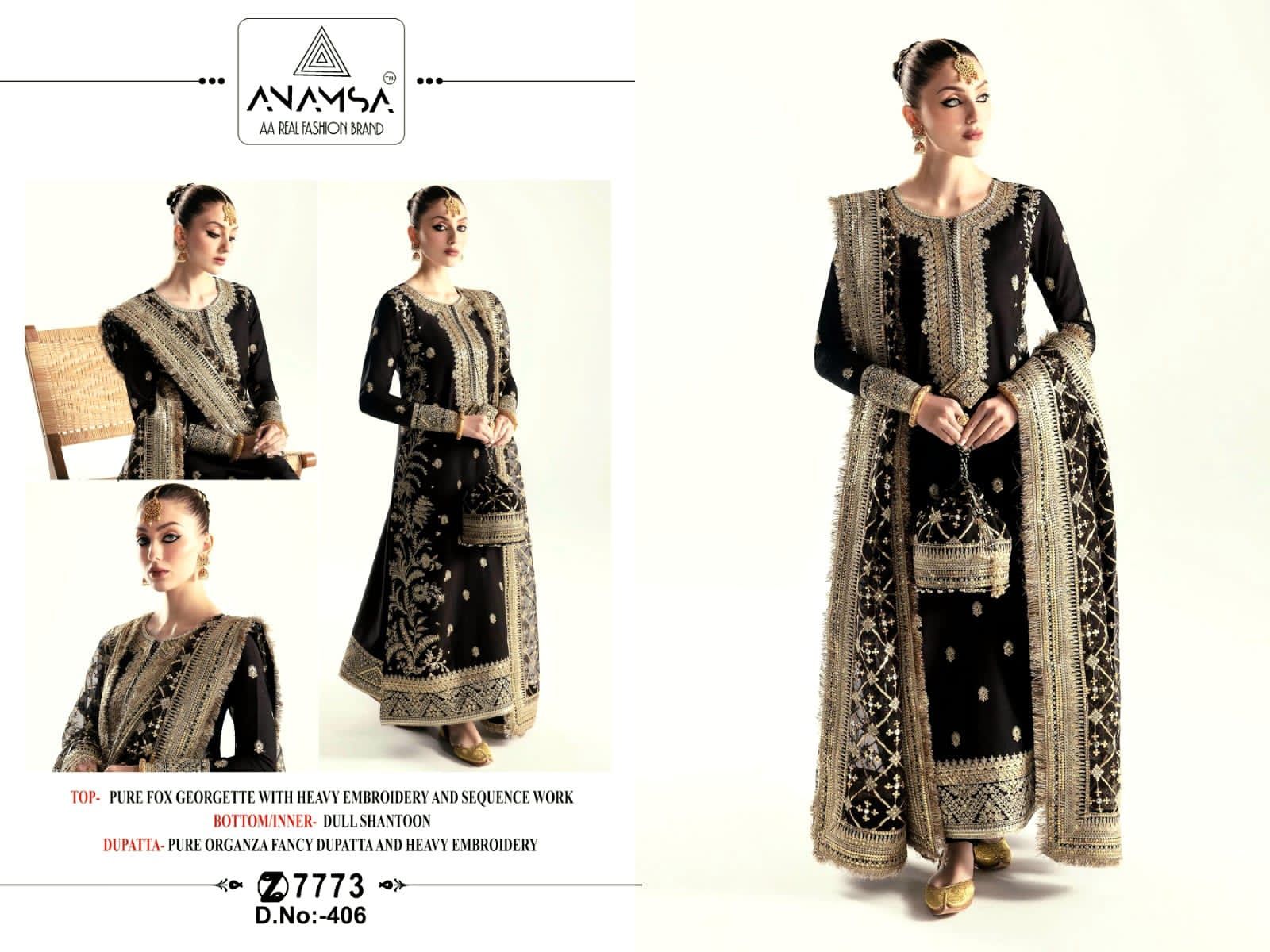 Anamsa D No 406 Georgette Pakistani Suits