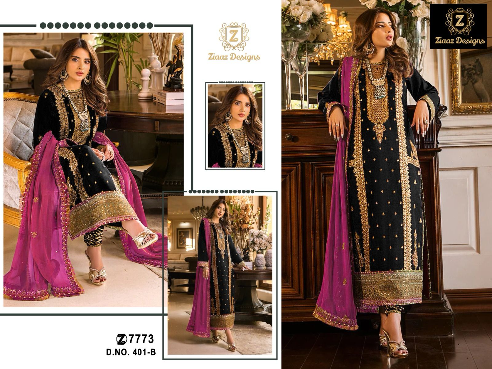 Ziaaz Designs D No 401 Georgette Pakistani Suits