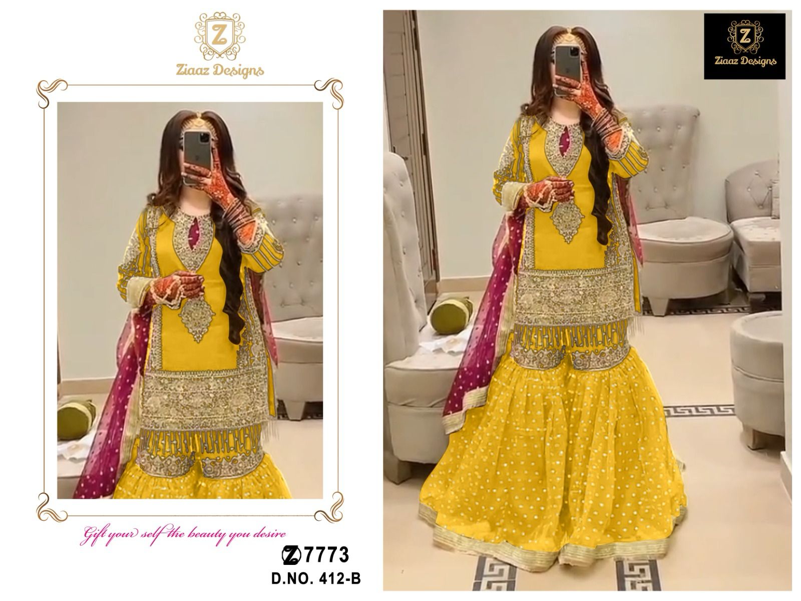 Ziaaz Designs D No 412 A And B Eid Collection Manufacturer Surat