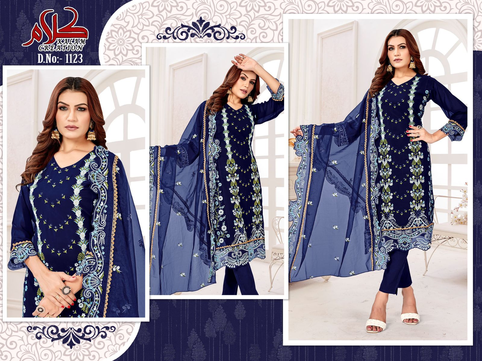 Kalam New Design 1123 By Kalam Creation Georgette Redymade Collection Manufacturer Surat