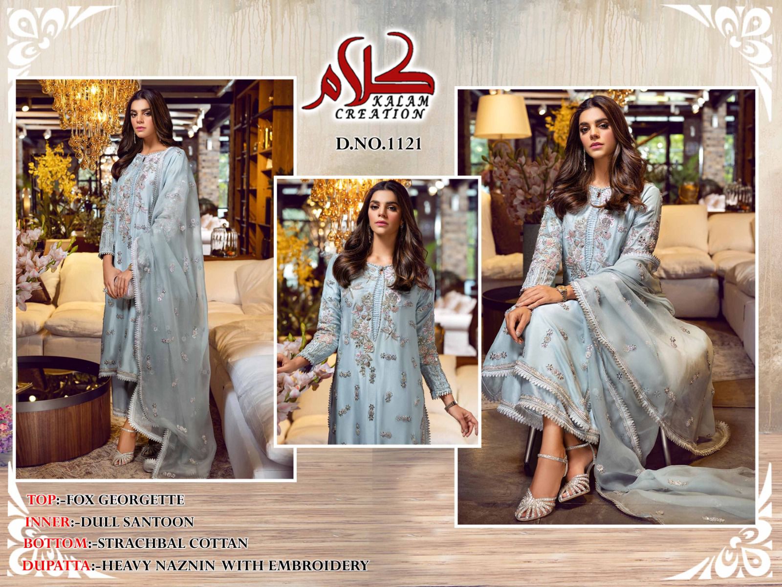 Kalam D No 1121 By Kalam Creation Georgette Pakistani Suits