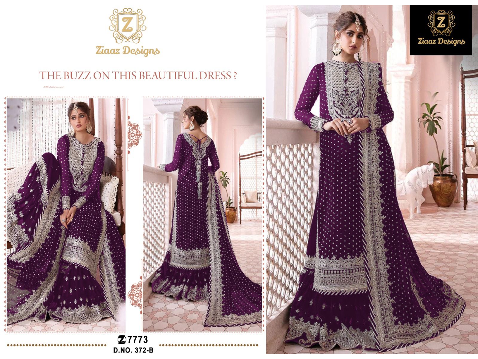 Ziaaz Designs D No 372 Georgette Pakistani Suits