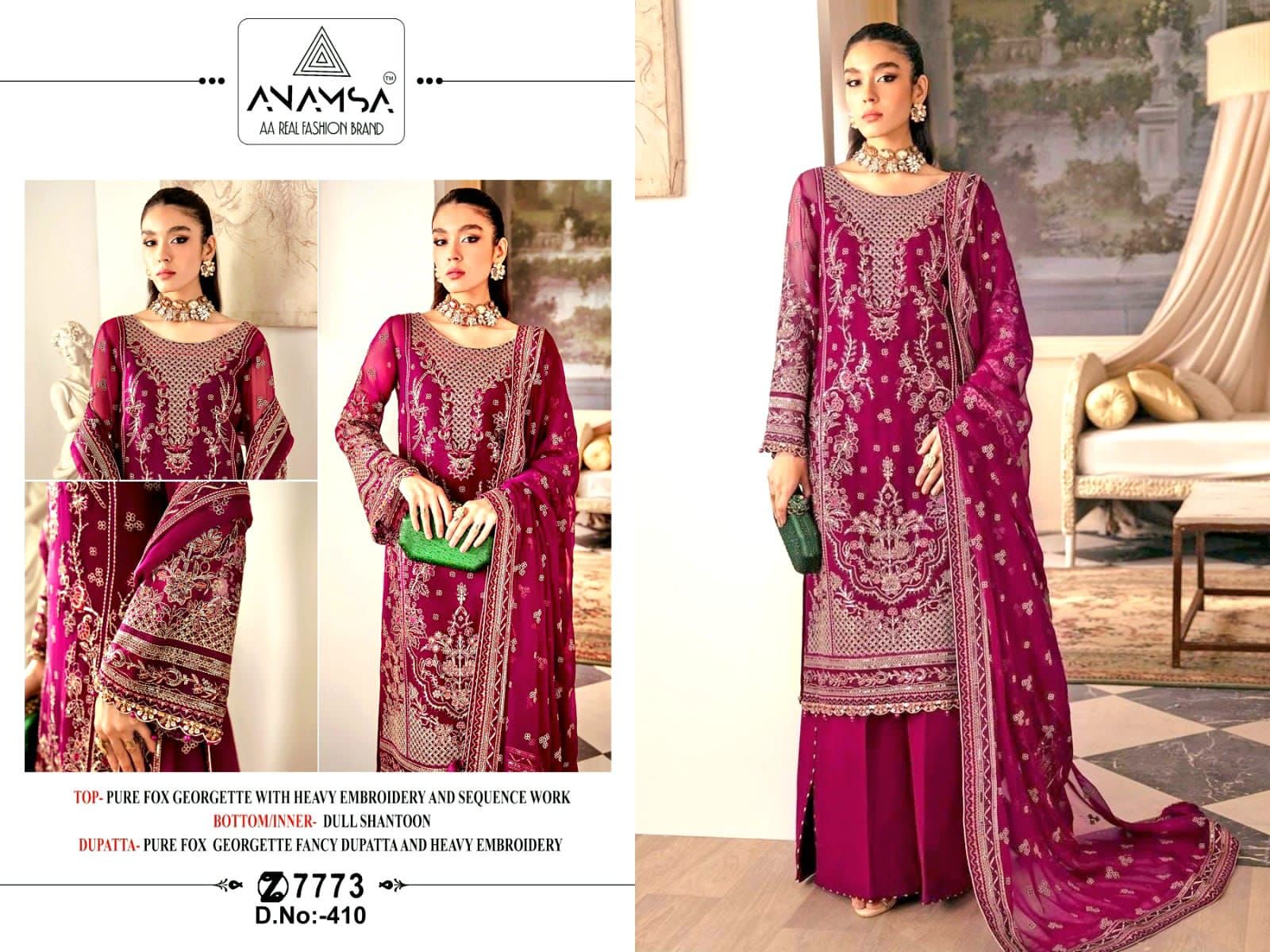 Anamsa 410 Georgette Pakistani Suit