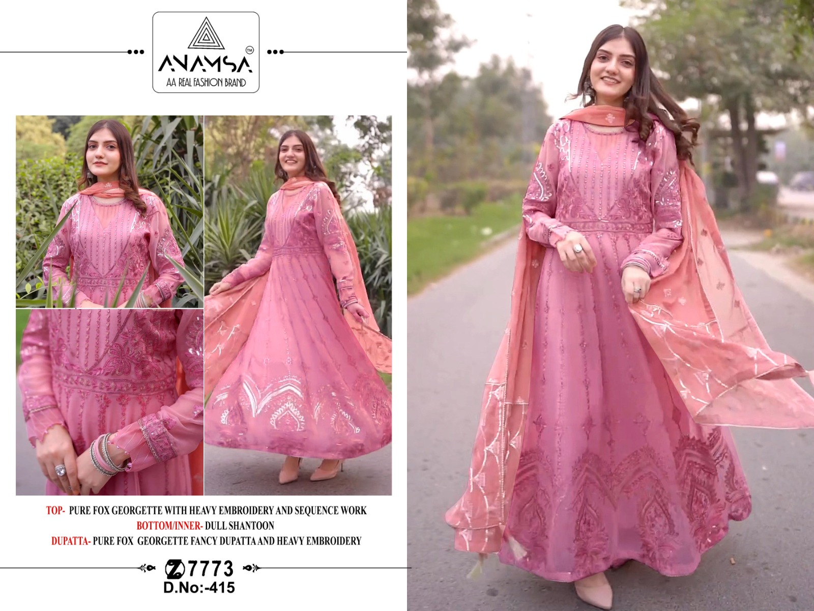 Anamsa Design No 415 Eid Collection Manufacturer Surat