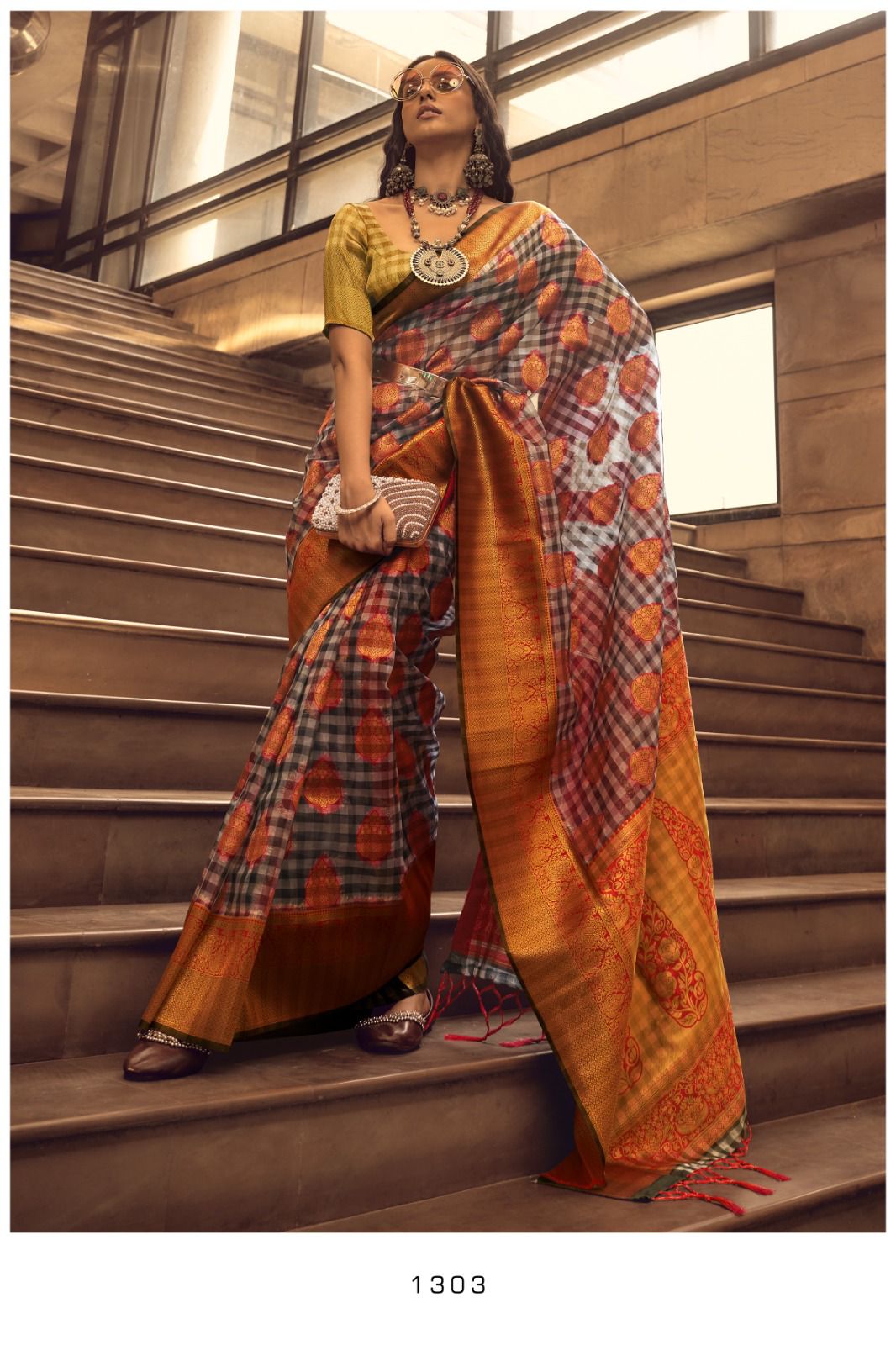 Rajtex Series 1301 To 1306 Organza Sarees