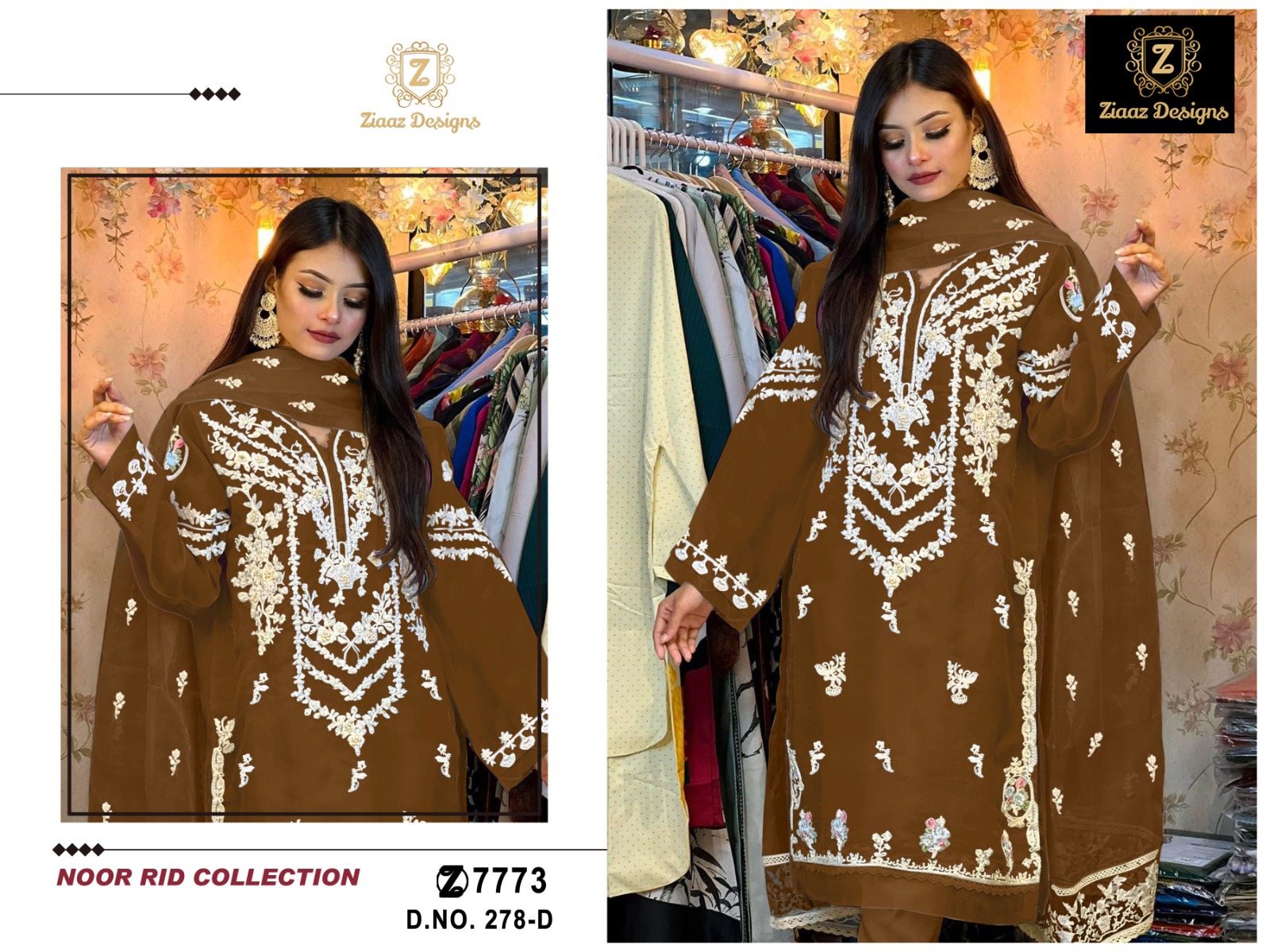 Ziaaz Designs D No 278 Colour Pakistani Concept Single Avilable Wholesaler Supplier Surat