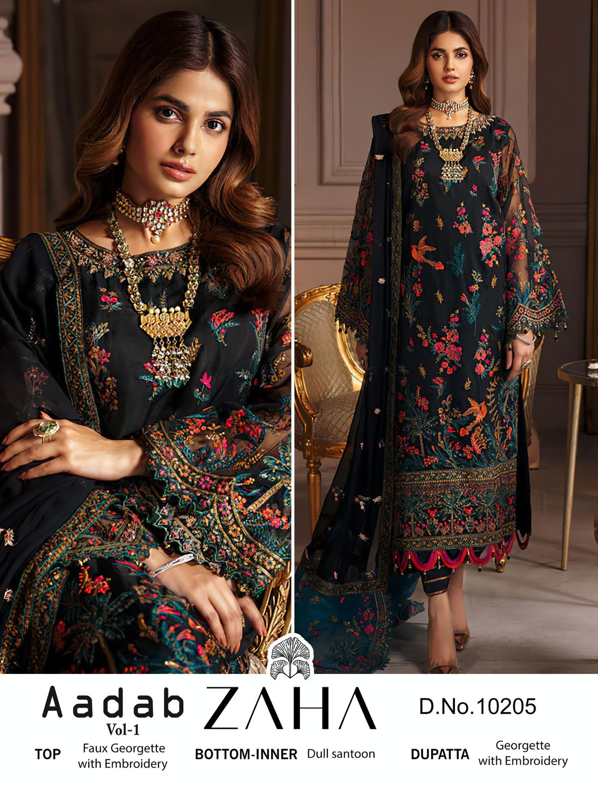 Zaha D No 10205 Georgette Pakistani Suit