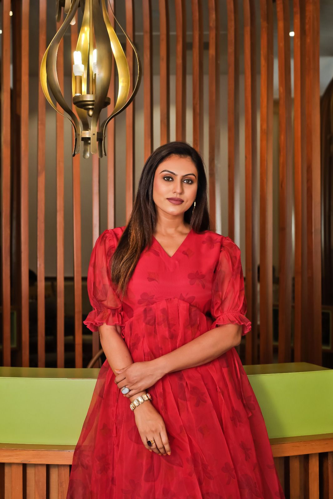 New Present Pure Organza Mexi Dress Flower Print Collection