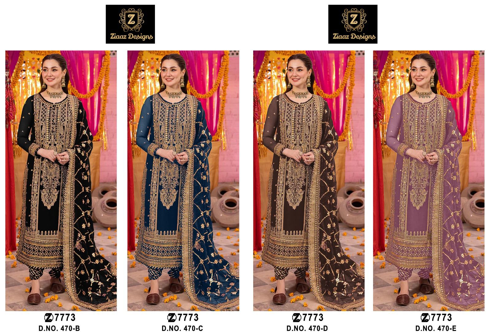 Ziaaz Designs D No 470 Georgette Pakistani Suits
