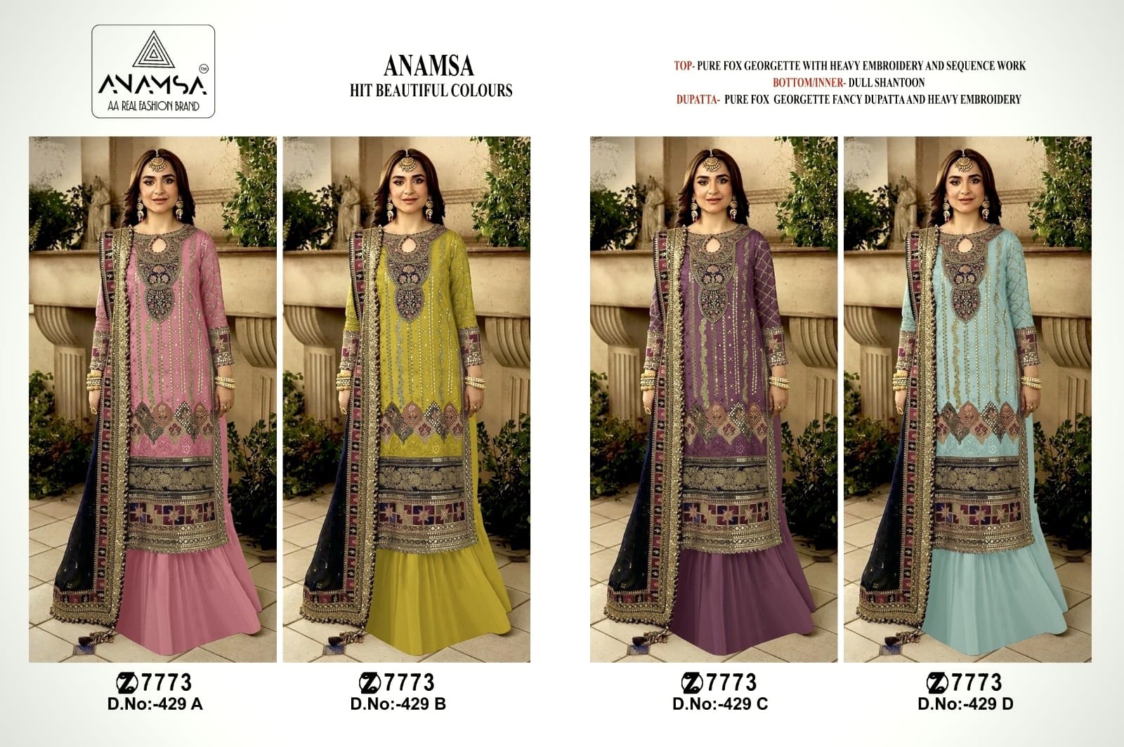 Anamsa D No 429 Abcd Beautiful Colour Eid Collection