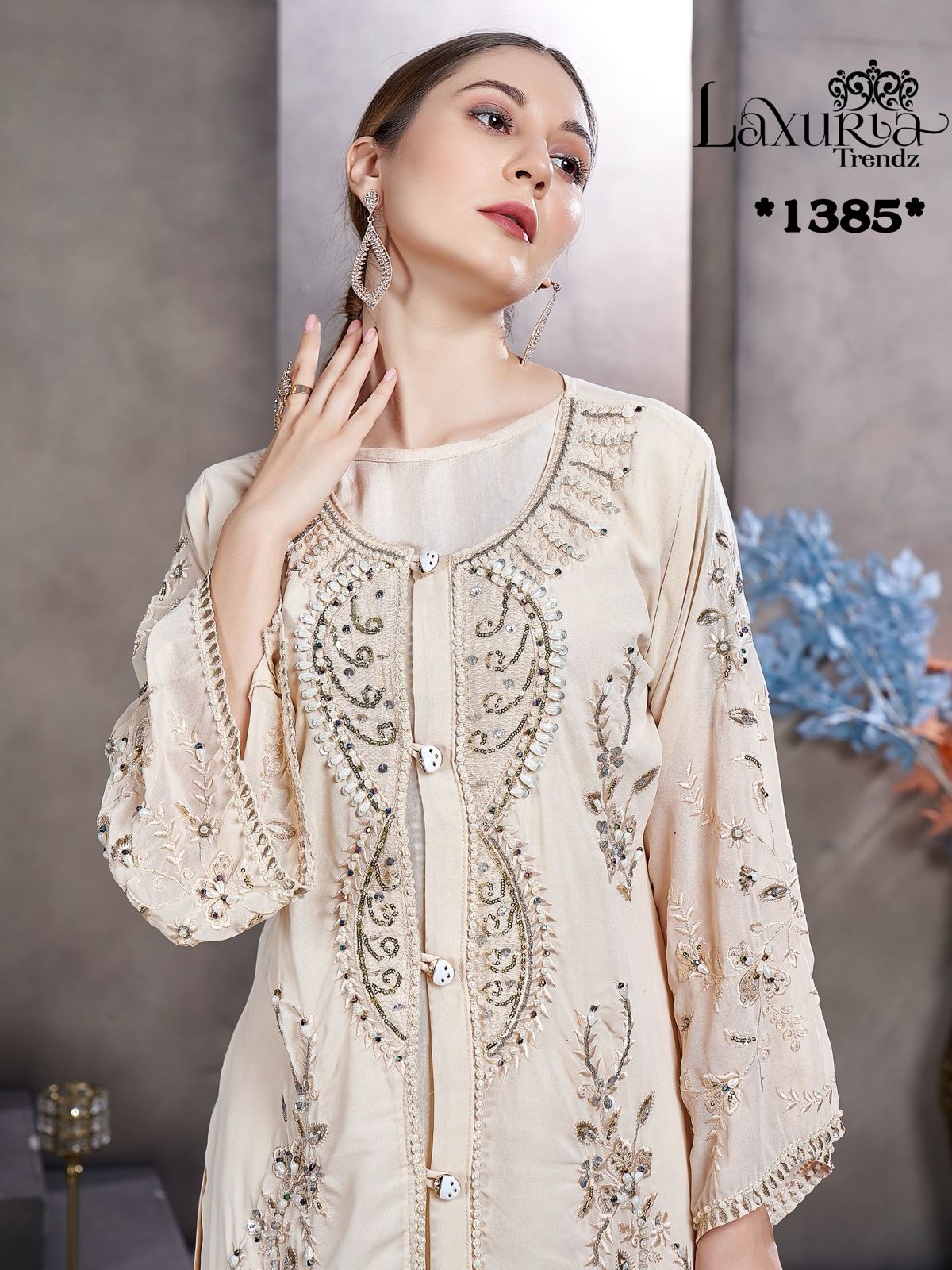 Laxuria Trendz D No 1385  Fancy Hardwork Eid Collection Manufacturer Surat