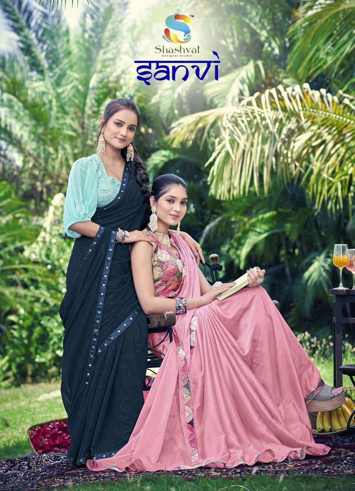 Sanvi By Shashvat Designer Studio Fancy Sarees Collection Surat