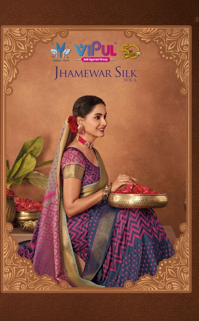 Jhamewar Silk Vol 6 Series 81207 To 81218 By Vipul Sarees