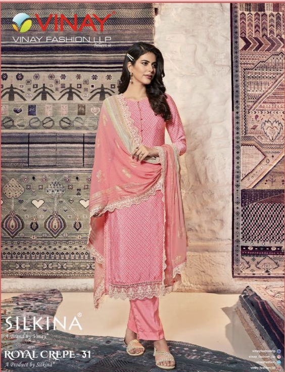 Silkina Royal Crepe Vo 31 By Vinay Fashion Wholesale Supplier Traders In Surat