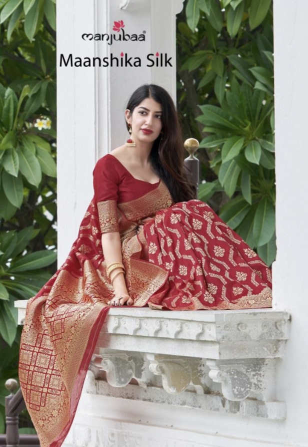 Maanshika Silk Series 6001 To 6008 By Manjubaa Single And Set Stockiest And Supplier From Surat