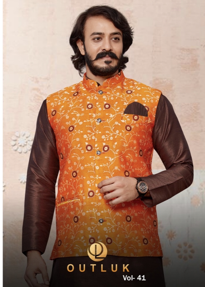 Outlook Vol 41 Kurta Pajama With Jacket Single And Set Stockiest And Supplier From Surat
