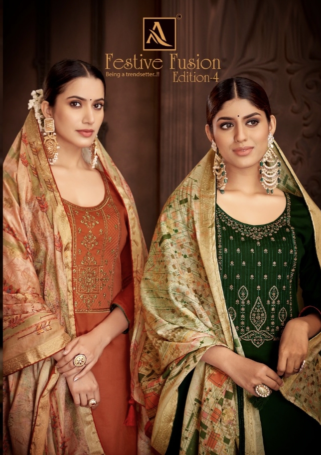 Festive Fusion Vol 4 By Alok Suit Wholesale Supplier Traders In Surat
