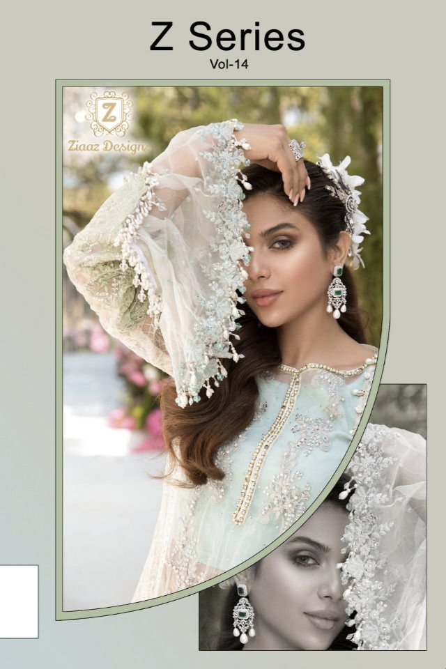 Ziaaz Designs Z Series Vol 14 Georgette Embedded Suits Single Available Manufacturer Traders And Dea...