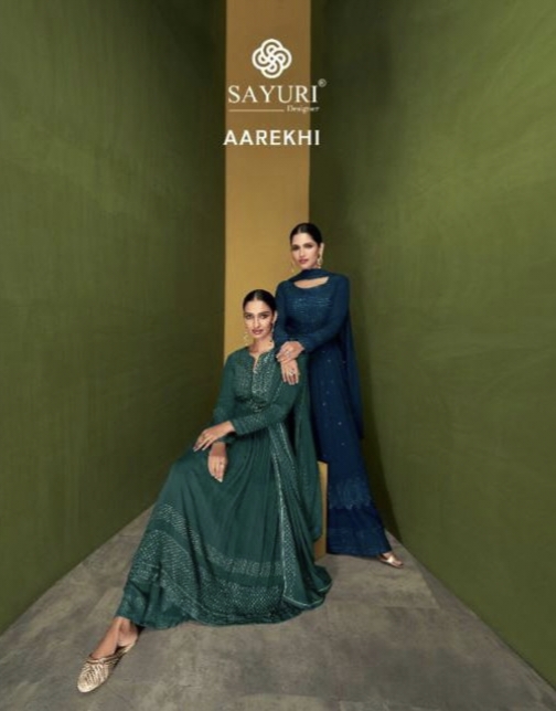 Aarushi By Sayuri Designer Georgette Suit Single And Set Stockiest And Supplier From Surat