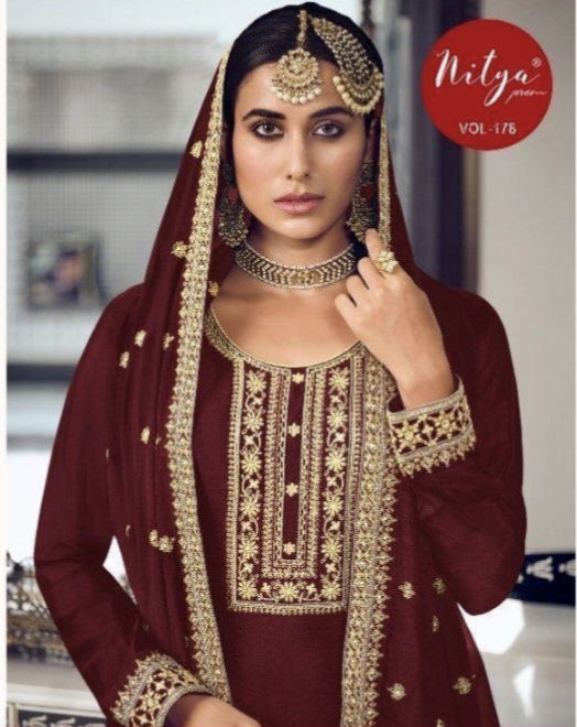 Nitya Vol 178 Chinnon Silk Suit Single Available Wholesaler Surat