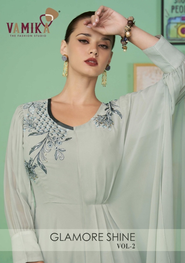 Glamour Shine Vol 2 By Vamika The Designer Studio Designer Fancy Long Kurti Wholesaler Supplier From...