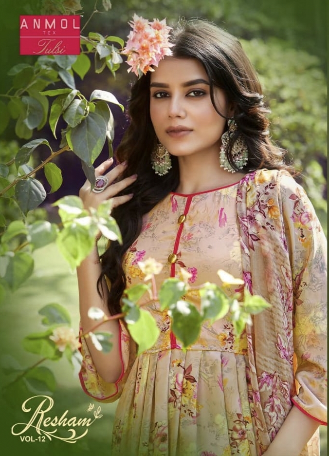 Resham Vol 12 By Anmol Tex Designer Crape Suit Wholesale Supplier Traders In Surat
