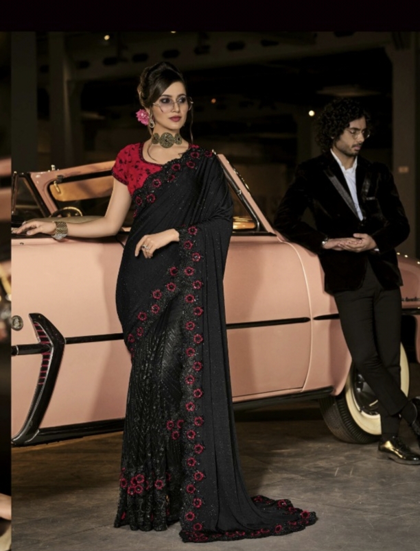 Swarovski All Time Hit Party Wear Saree By Mn Saree Single And Set Stockiest And Supplier From Surat