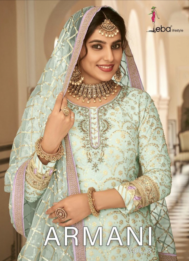 Armani Vol 3 By Eba Lifestyle Designer Georgette Suit Single And Set Stockiest And Supplier From Sur...