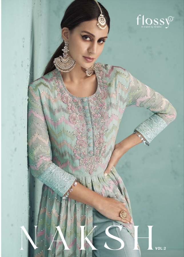 Naksh Vol 2 By Flosy By Gramo Designer Georgette Suit Readymade Collection Single And Set Stockiest ...