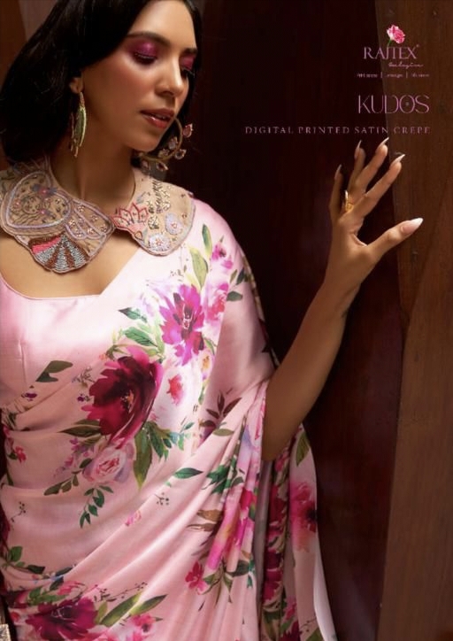 Kudos Series 260001 To 260009 By Rajtex Digital Printed Satin Saree Single And Set Stockiest And Sup...