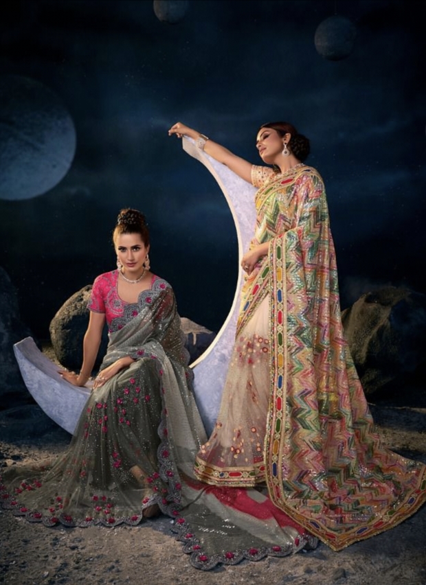 Swarovski Vol 4 By M N Saree Series 6301 To 6318 Designer Heavy Work Saree Single And Set Stockiest ...