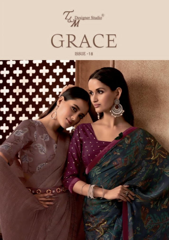 Grace Vol 18 By T And M Designer Studio Fancy Saree Wholesale Suppliers And Dealer From India