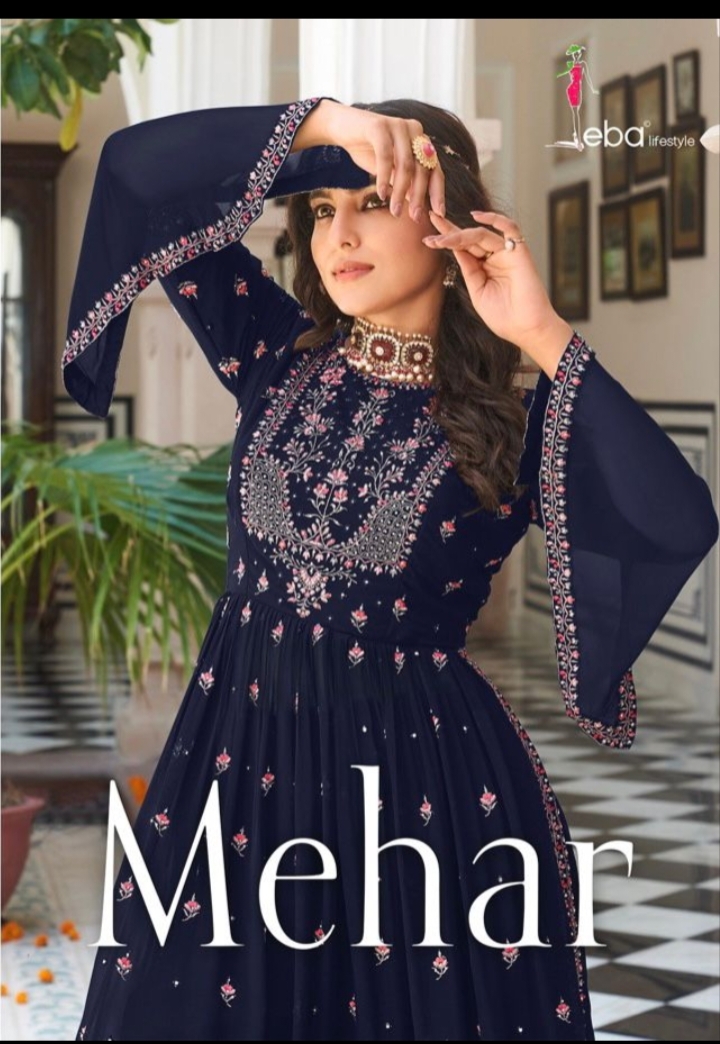 Mehar By Eba Lifestyle Designer Georgette Suit Single And Set Stockiest And Supplier From Surat