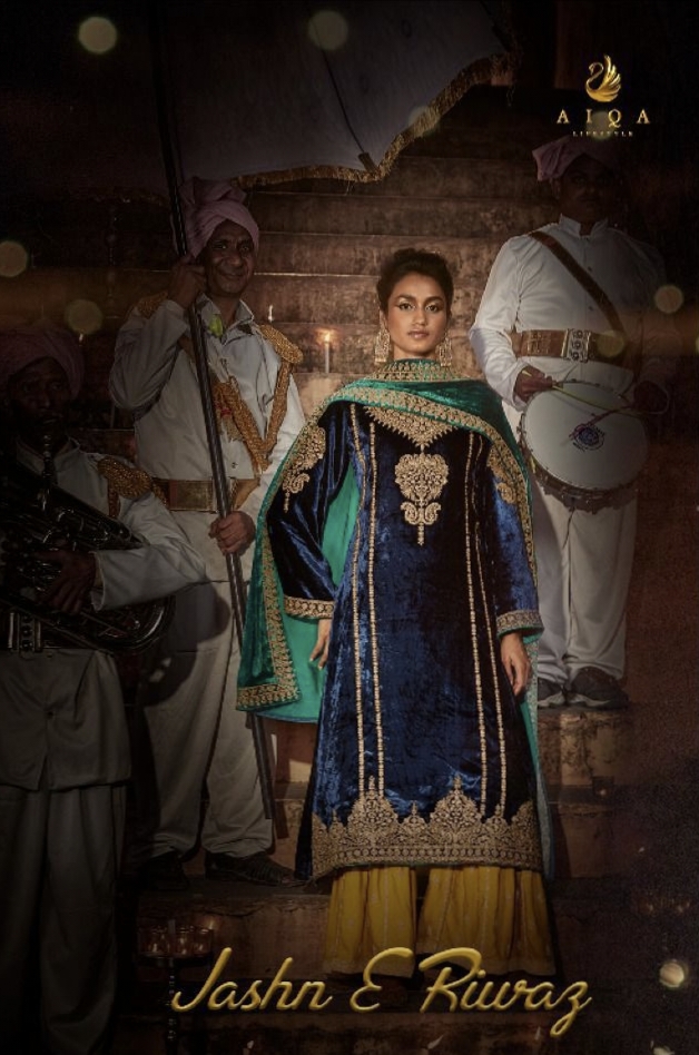 Jashn E Riwaz By Aiqa Lifestyle Designer Velvet Suit Manufacturer Traders And Dealer From India