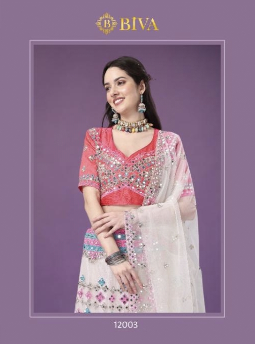 New Launch Biva Monalisaa Vol 2 Series 12001 To 12003 Real Mirror Work Heavy Designer Lehenga Choli ...