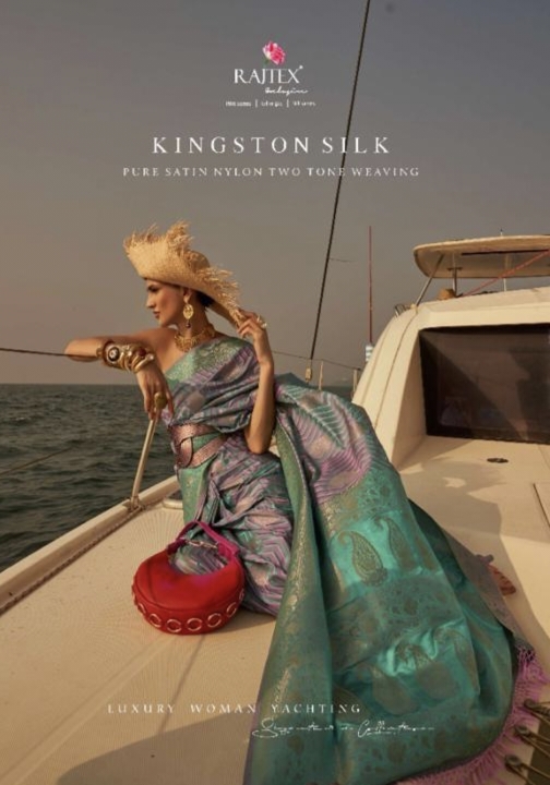 Kingston Silk By Rajtex Fabrics Pure Satin Nylon Two Tone Weaving Sarees