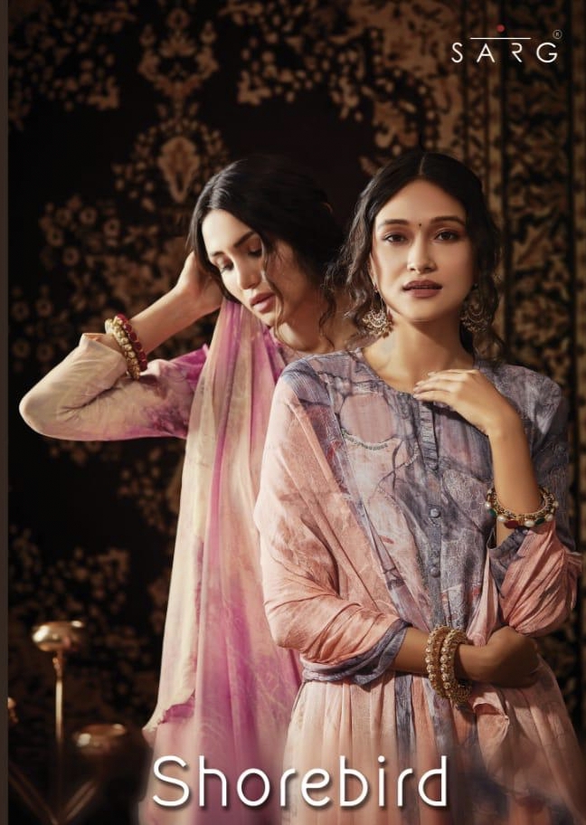 Shorebird By Sarg By Sahiba Muslin Silk Digital Print With Handwork Suits