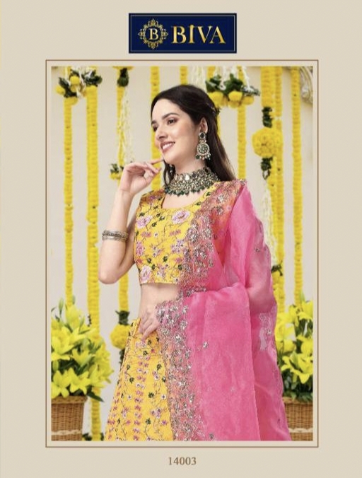 Monalisa Vol 4 Series 14001 To 14004 By Biva Haldi Ceremony Special Designer Lehenga Choli Collectio...