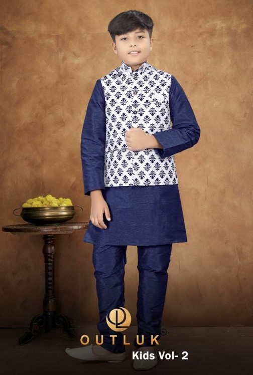 Outluk Kids Series Vol 2 Kids Kurta Payjama Koti Set Stockiest Supplier From Surat